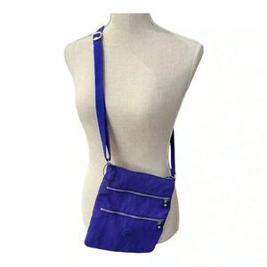 Kipling Rizzi Purple Small Square Nylon Zip Crossbody Purse Bag No Keychain